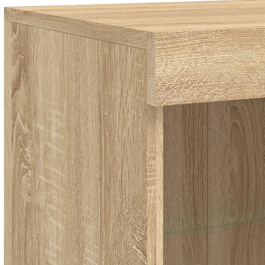 Buffet avec lumières LED chêne sonoma 81x37x100 cm - 9