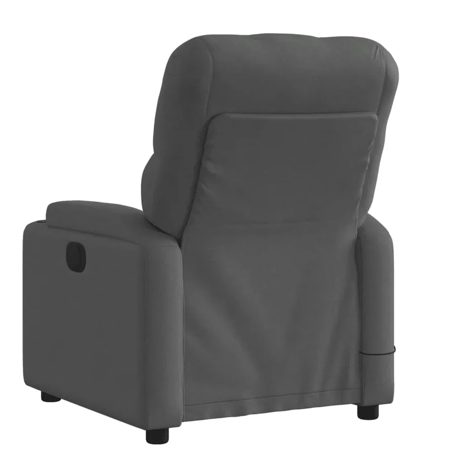 Fauteuil inclinable de massage gris foncé tissu - 4