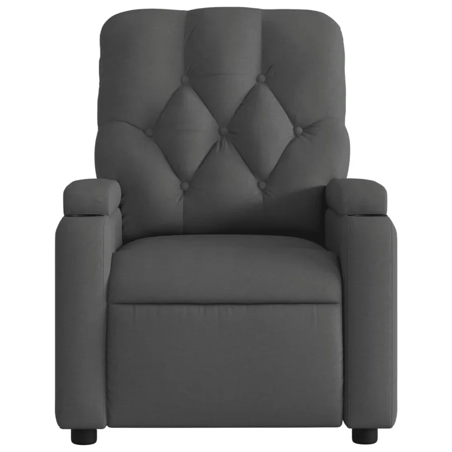 Fauteuil inclinable de massage gris foncé tissu - 7