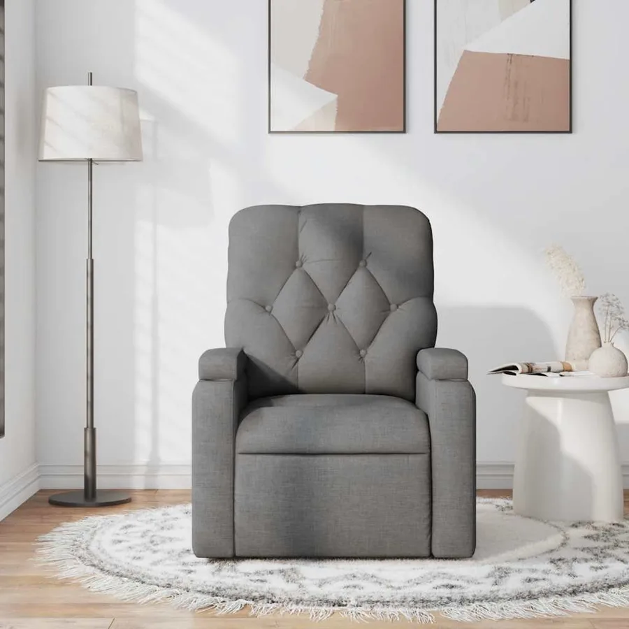 Fauteuil de massage inclinable Gris foncé Tissu - 3