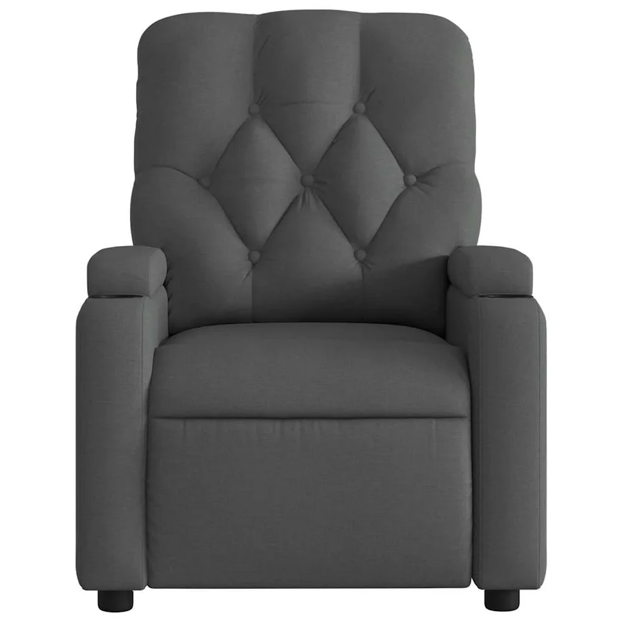 Fauteuil de massage inclinable Gris foncé Tissu - 8