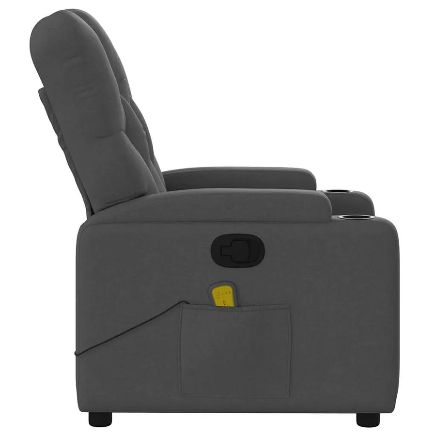 Fauteuil de massage inclinable Gris foncé Tissu - 9