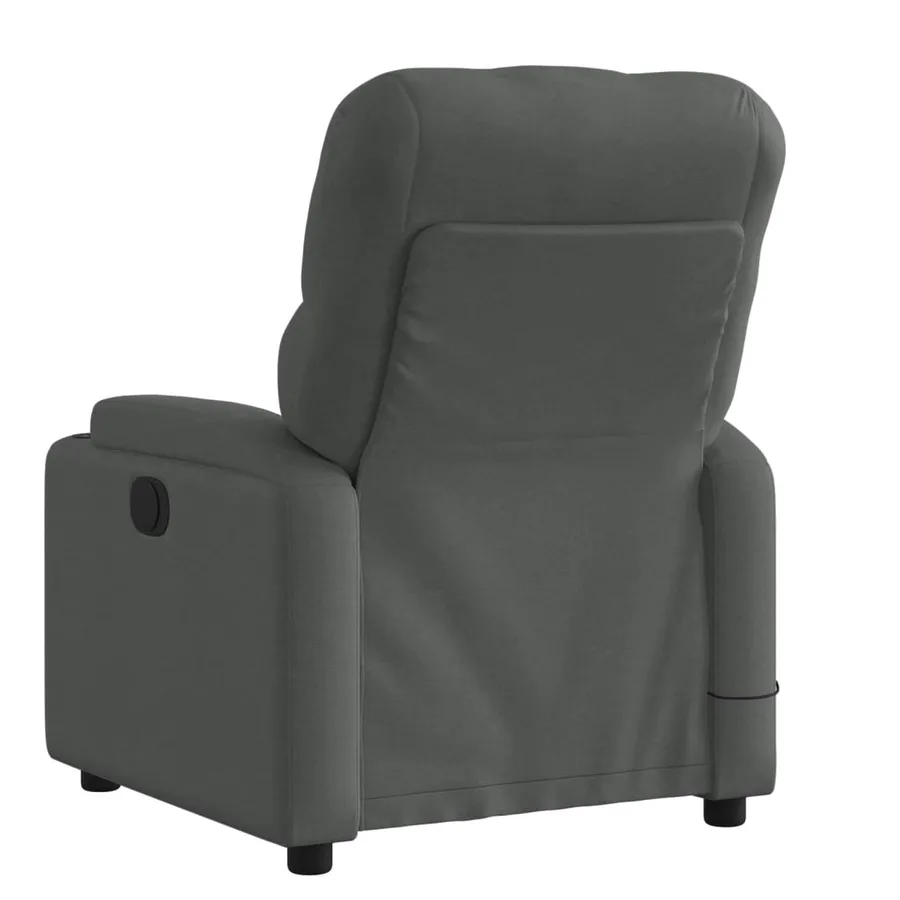 Fauteuil de massage inclinable gris foncé tissu - 4