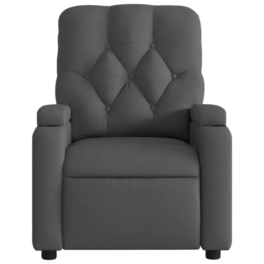 Fauteuil de massage inclinable gris foncé tissu - 7