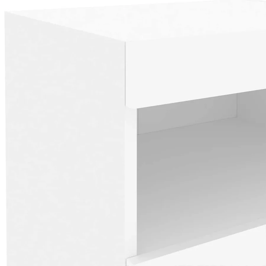 Table de chevet avec lumières LED blanc 50x40x45 cm - 11