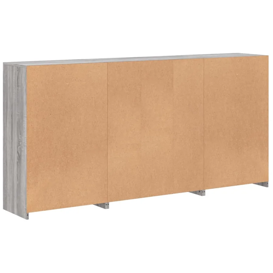 Buffet avec lumières LED sonoma gris 202x37x100 cm - 8