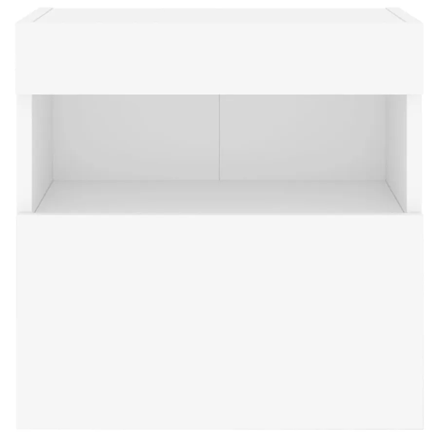 Meubles TV muraux avec lumières LED 2 pcs blanc 40x30x40 cm - 10
