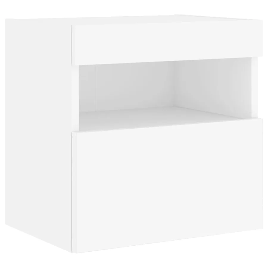 Meubles TV muraux avec lumières LED 2 pcs blanc 40x30x40 cm - 8