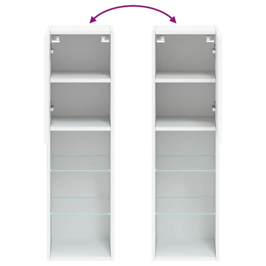 Meubles TV avec lumières LED 2 pcs blanc 30,5x30x102 cm - 12