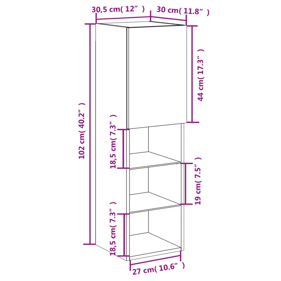 Meubles TV avec lumières LED 2 pcs blanc 30,5x30x102 cm - 19