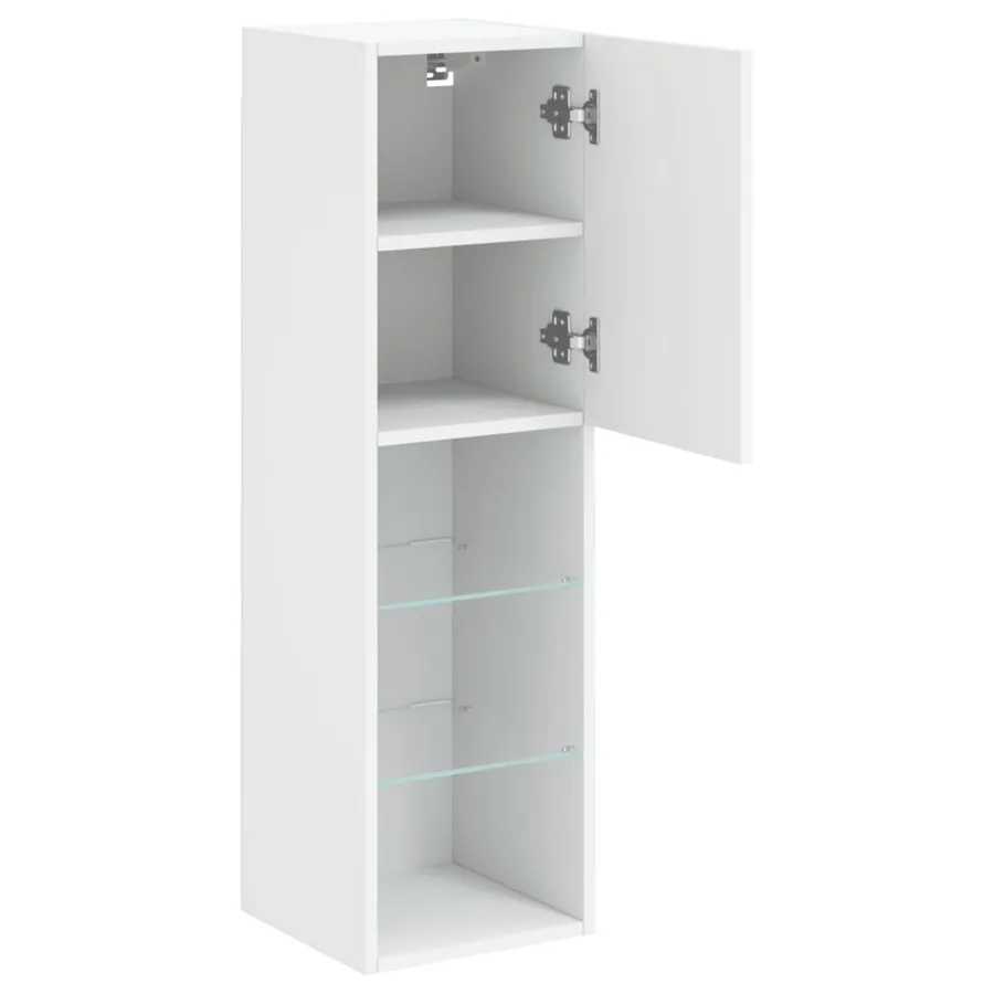 Meubles TV avec lumières LED 2 pcs blanc 30,5x30x102 cm - 8