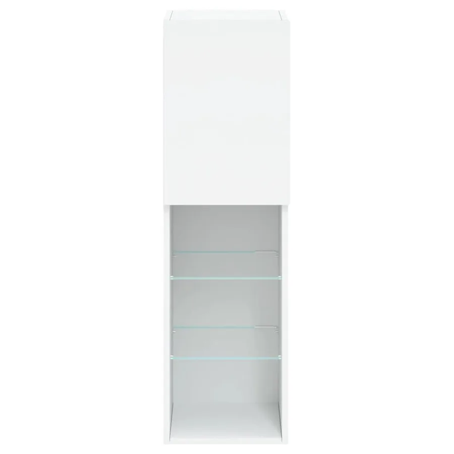 Meubles TV avec lumières LED 2 pcs blanc 30,5x30x102 cm - 9