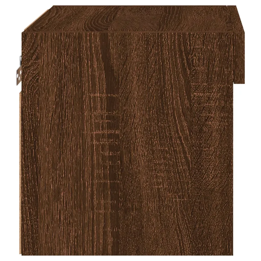 Tables de chevet murales avec lumières LED 2 pcs chêne marron - 10