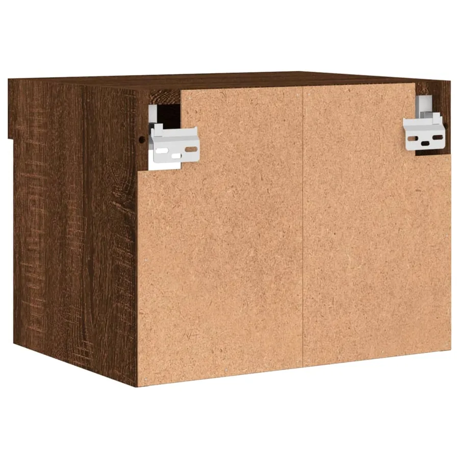 Tables de chevet murales avec lumières LED 2 pcs chêne marron - 11