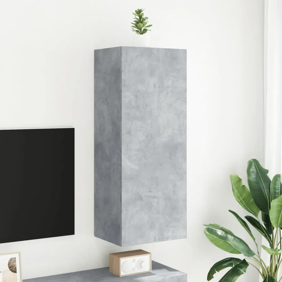 Meuble TV mural gris béton 40,5x30x102 cm bois d'ingénierie - 3