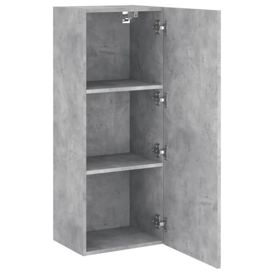 Meuble TV mural gris béton 40,5x30x102 cm bois d'ingénierie - 6