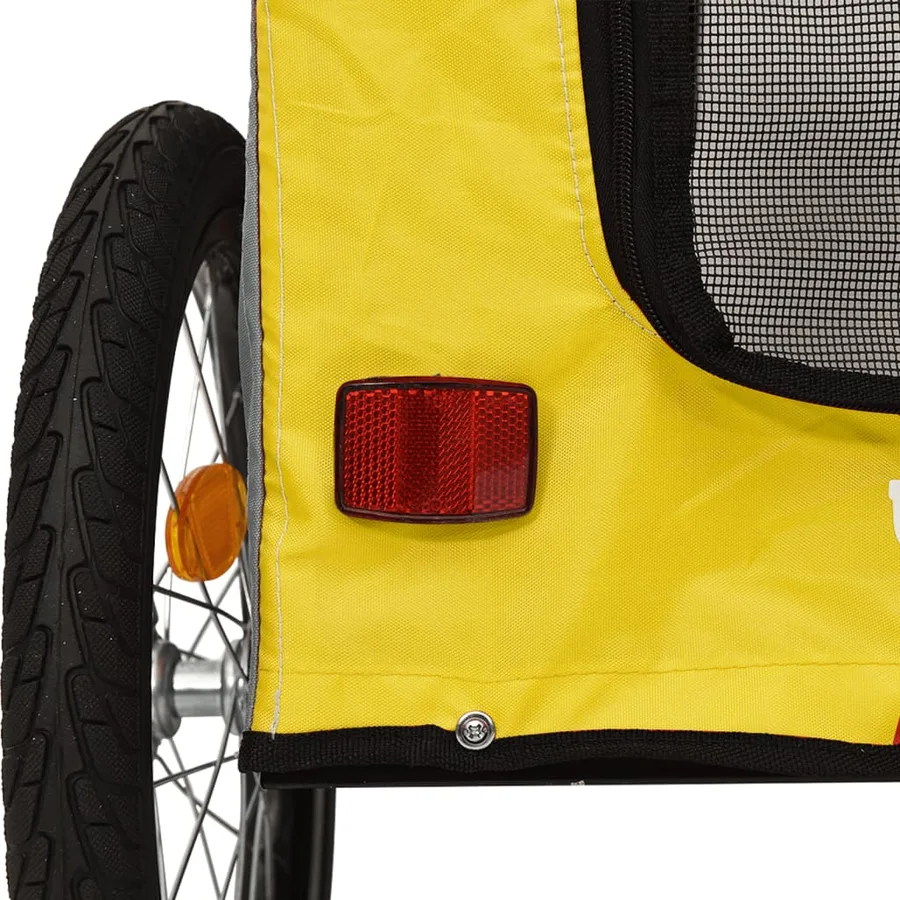 Remorque de vélo pour animaux de compagnie jaune et gris - 11