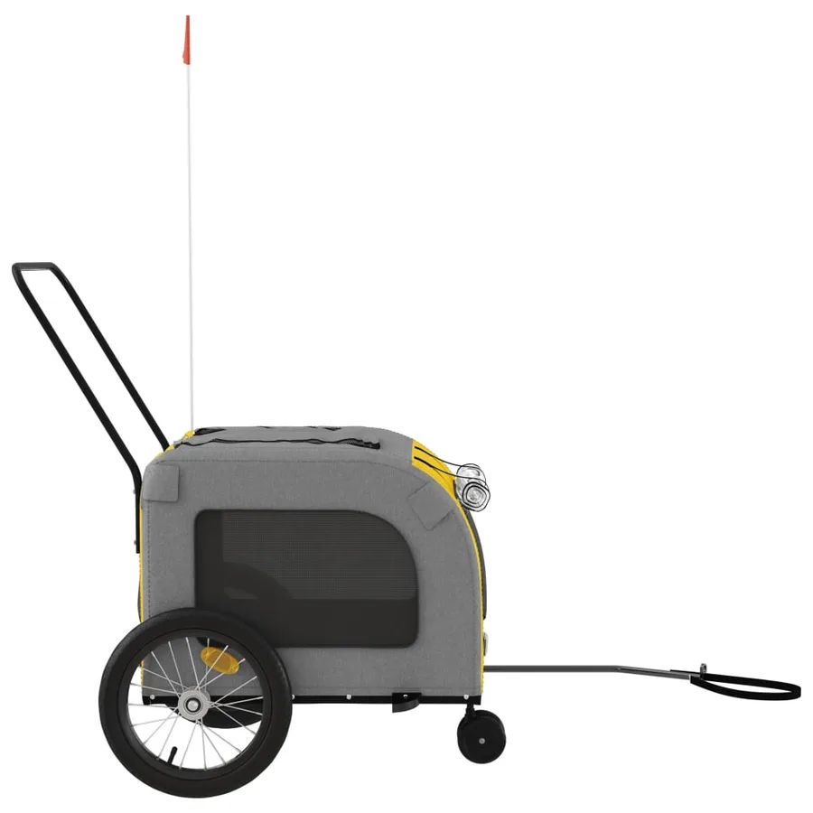 Remorque de vélo pour animaux de compagnie jaune et gris - 6