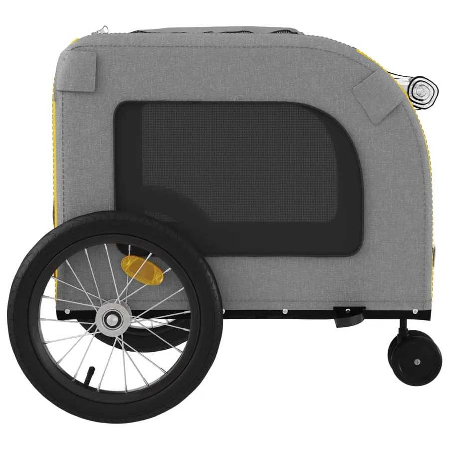 Remorque de vélo pour animaux de compagnie jaune et gris - 7
