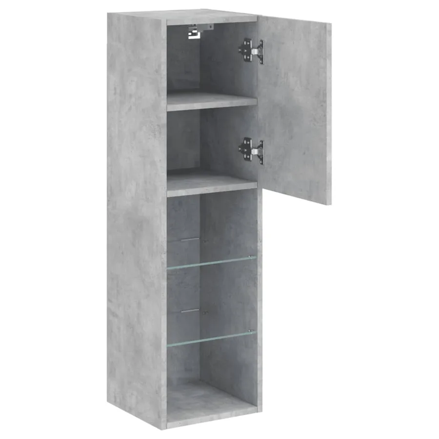 Meuble TV avec lumières LED gris béton 30,5x30x102 cm - 8