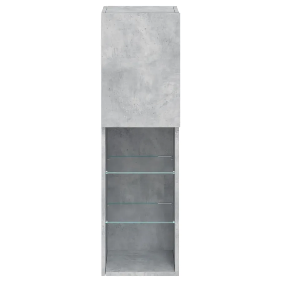 Meuble TV avec lumières LED gris béton 30,5x30x102 cm - 9