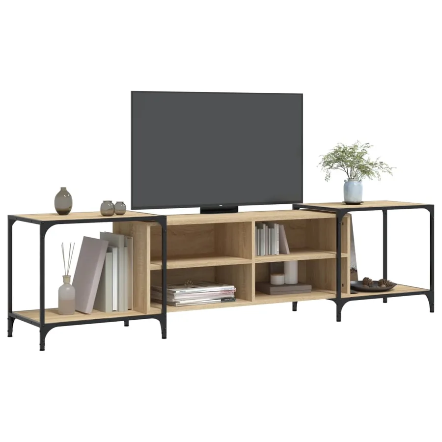 Meuble TV chêne sonoma 203x37x50 cm bois d'ingénierie - 3