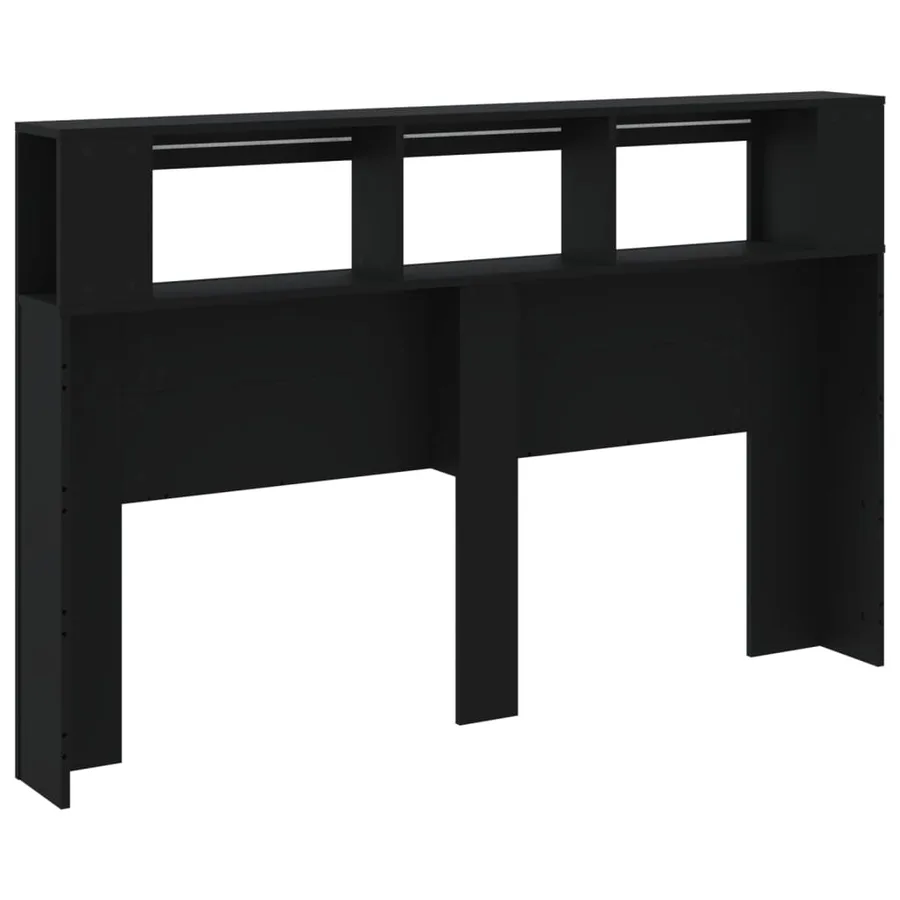 Tête de lit à LED noir 160x18,5x103,5 cm bois d'ingénierie - 8