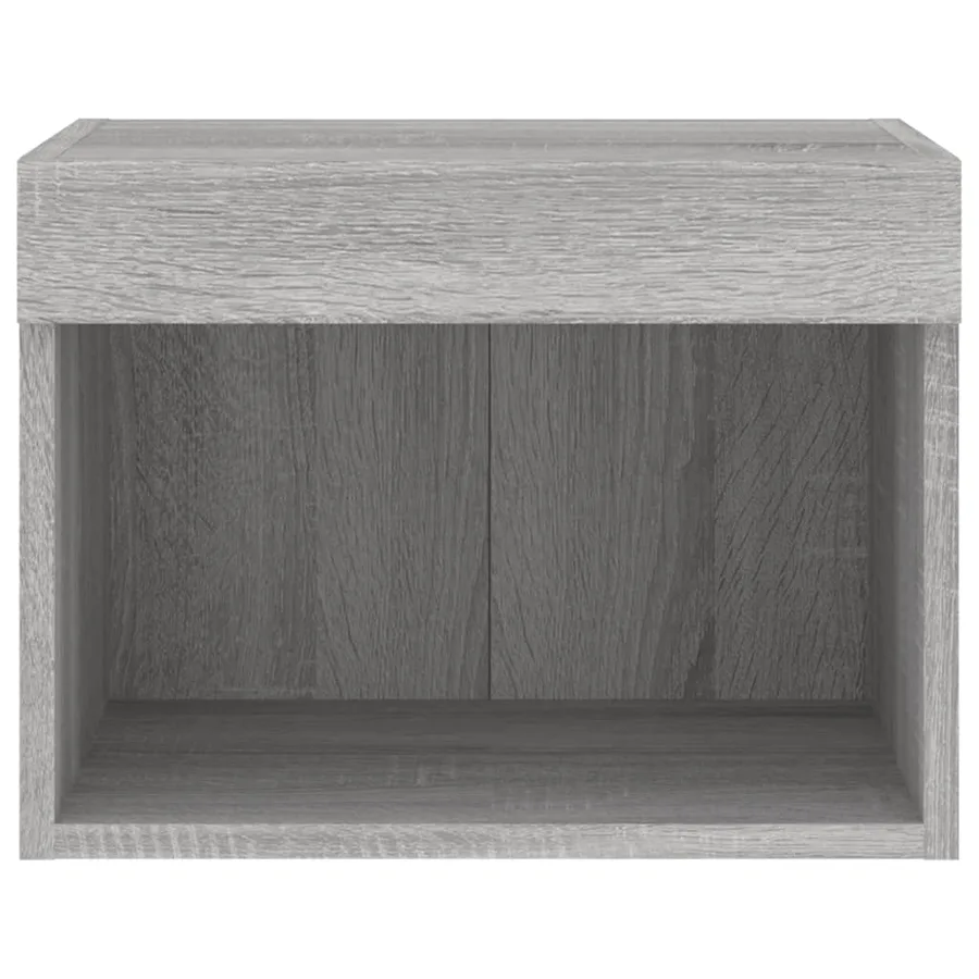 Tables de chevet murales avec lumières LED 2 pcs sonoma gris - 9