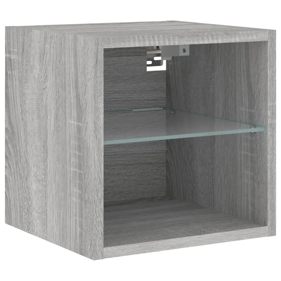 Unités murales TV avec LED 7 pcs gris sonoma bois d'ingénierie - 7