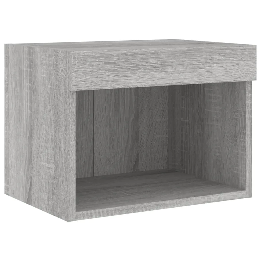 Unités murales TV avec LED 7 pcs gris sonoma bois d'ingénierie - 8