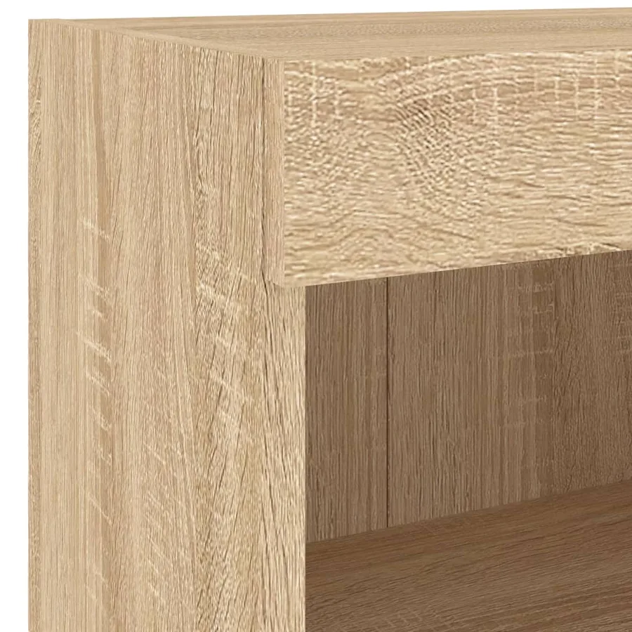 Tables de chevet murales avec lumières LED 2 pcs chêne sonoma - 12