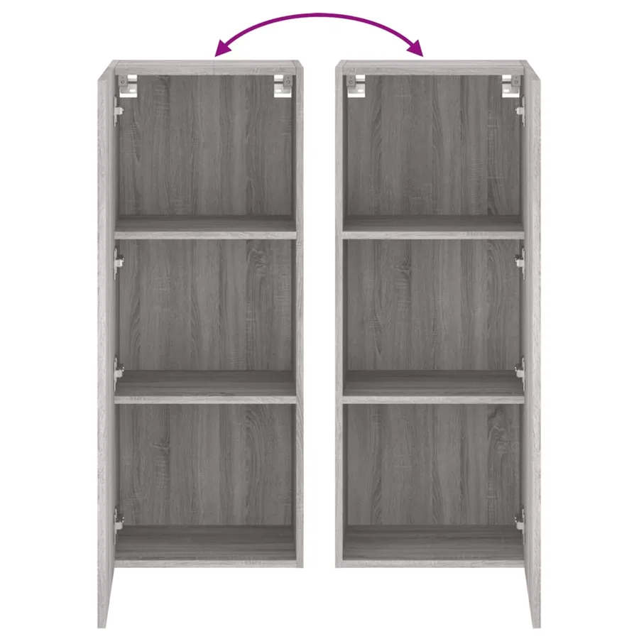 Meuble TV mural sonoma gris 40,5x30x102 cm bois d'ingénierie - 10