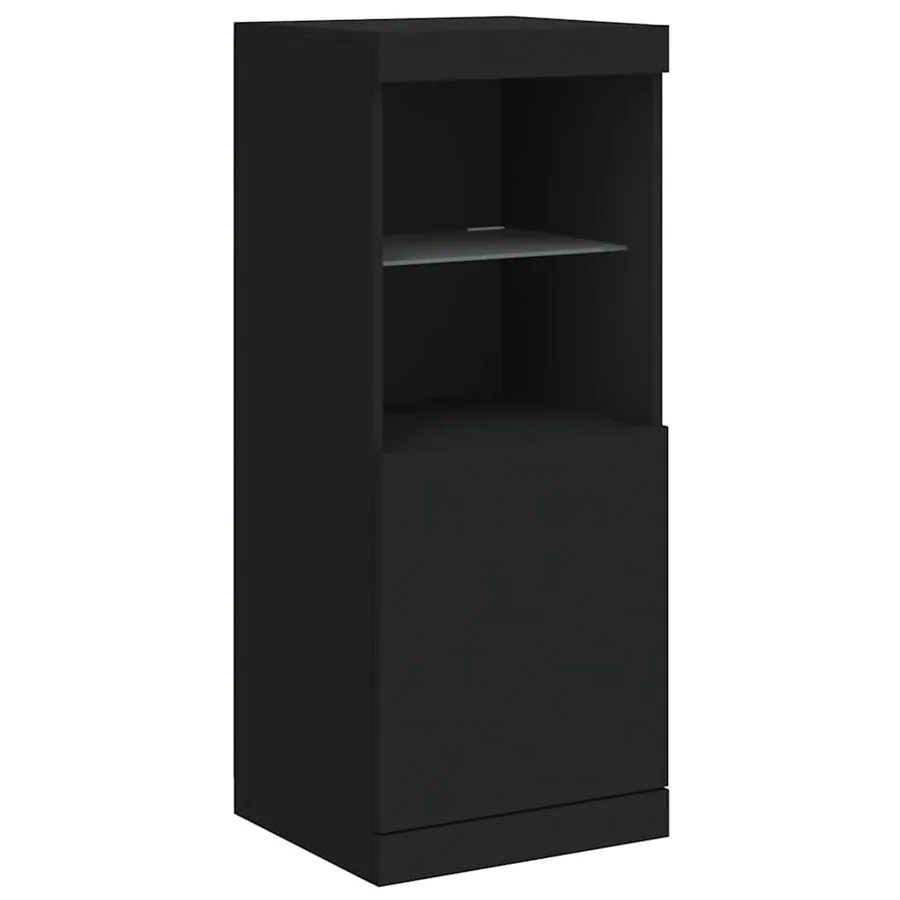 Buffet avec lumières LED noir 41x37x100 cm - 5