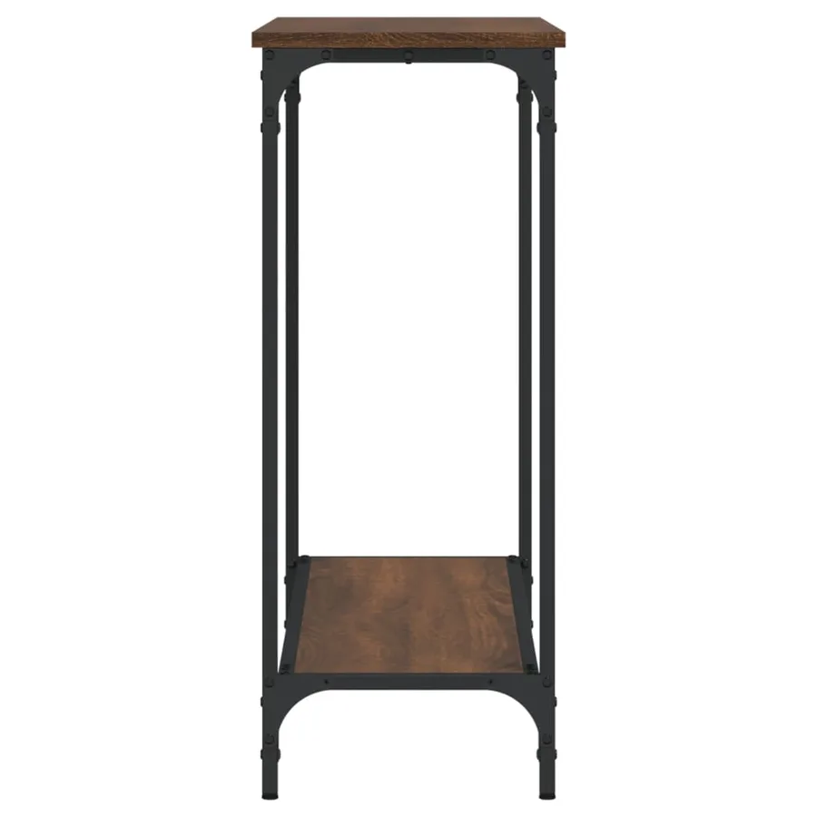 Table console chêne marron 101x30,5x75 cm bois d'ingénierie - 5
