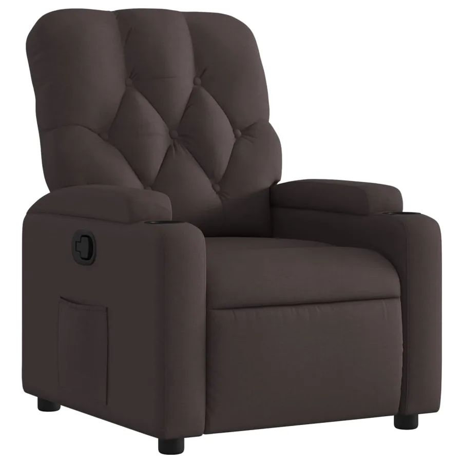 Fauteuil inclinable Marron foncé Tissu - 2