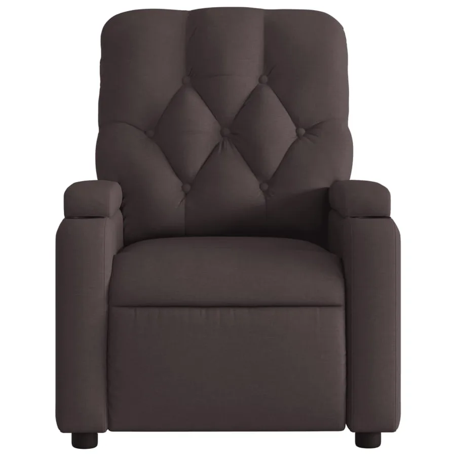 Fauteuil inclinable Marron foncé Tissu - 6