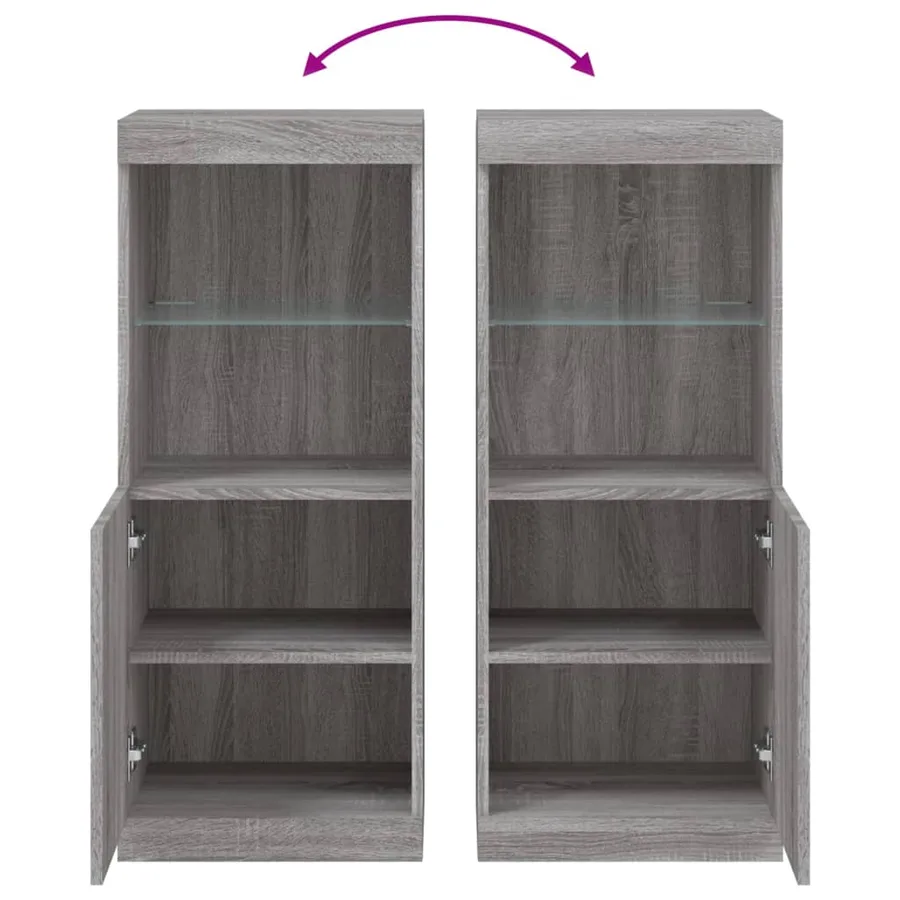 Buffet avec lumières LED sonoma gris 41x37x100 cm - 10