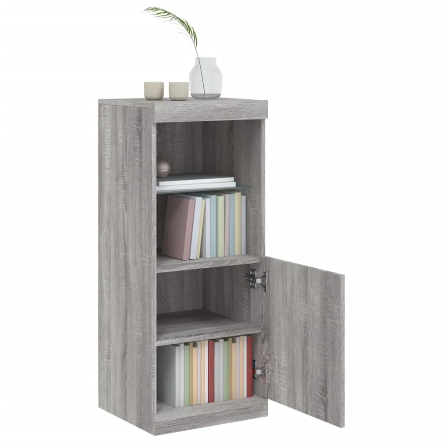 Buffet avec lumières LED sonoma gris 41x37x100 cm - 4