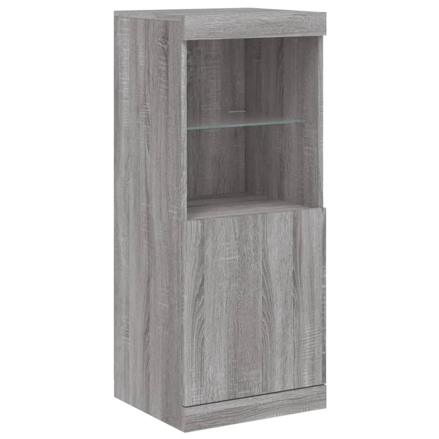 Buffet avec lumières LED sonoma gris 41x37x100 cm - 5