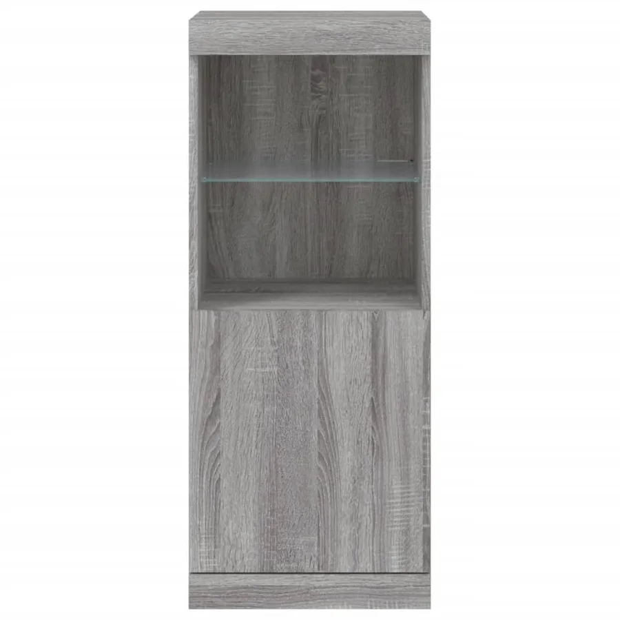 Buffet avec lumières LED sonoma gris 41x37x100 cm - 6