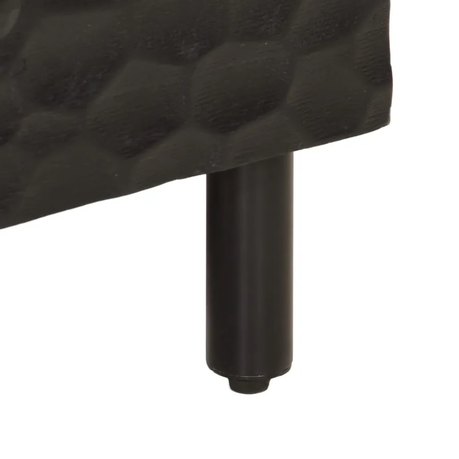 Meuble TV noir 80x33x46 cm bois massif de manguier - 9