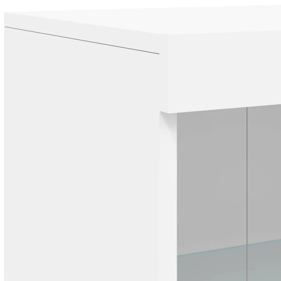 Buffet avec lumières LED blanc 162x37x100 cm - 11
