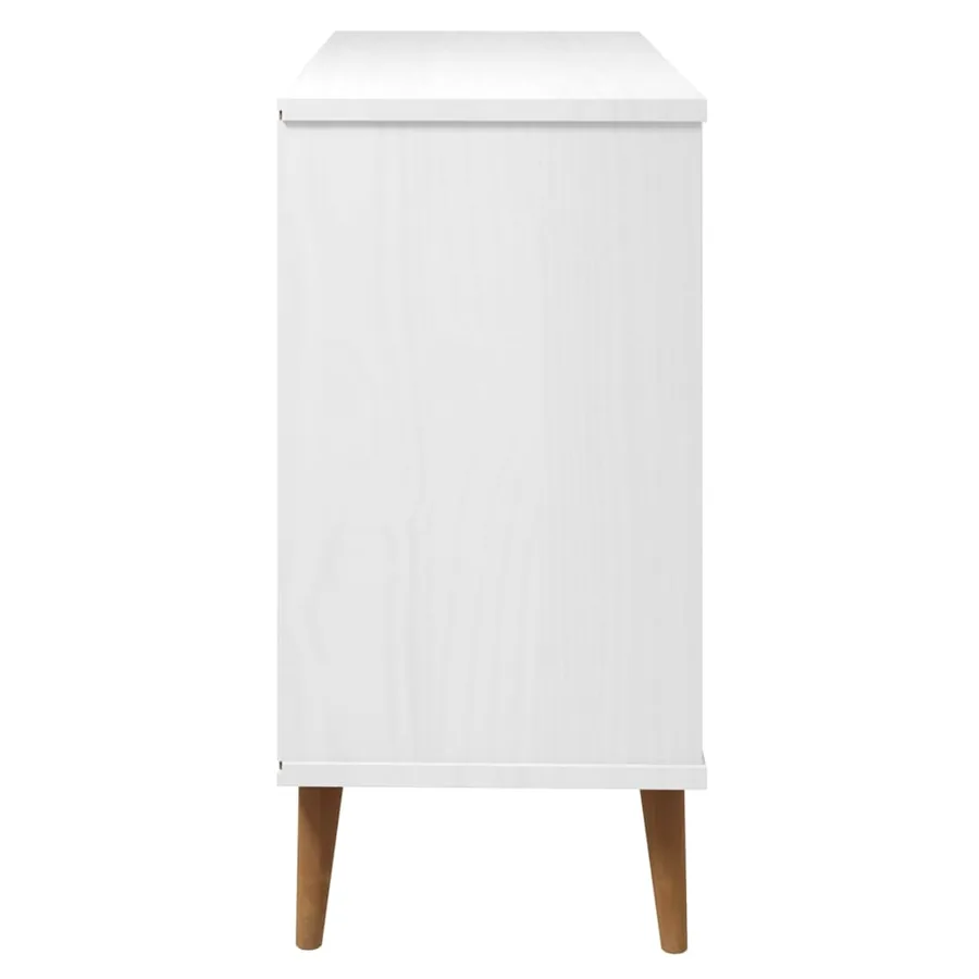 Commode MOLDE Blanc 113x40x80 cm Bois de pin massif - 6
