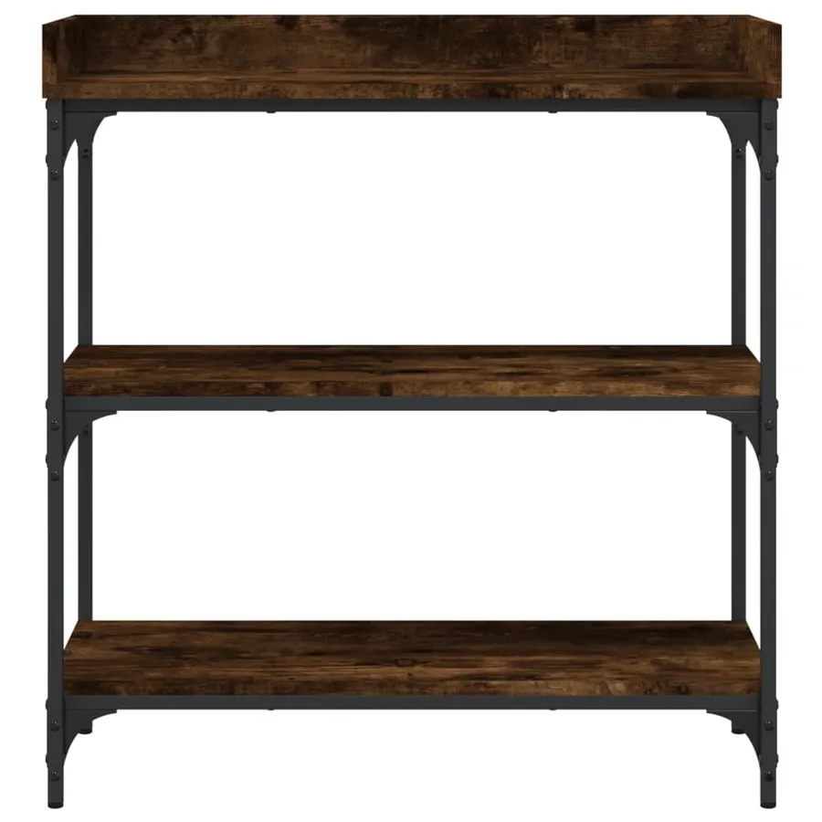Table console avec étagères chêne fumé 75x30x80 cm - 4