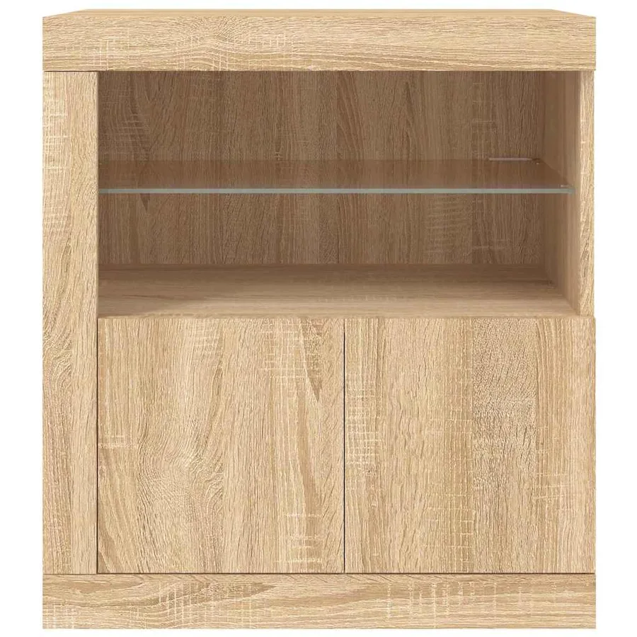 Buffet avec lumières LED chêne sonoma 60,5x37x67 cm - 6