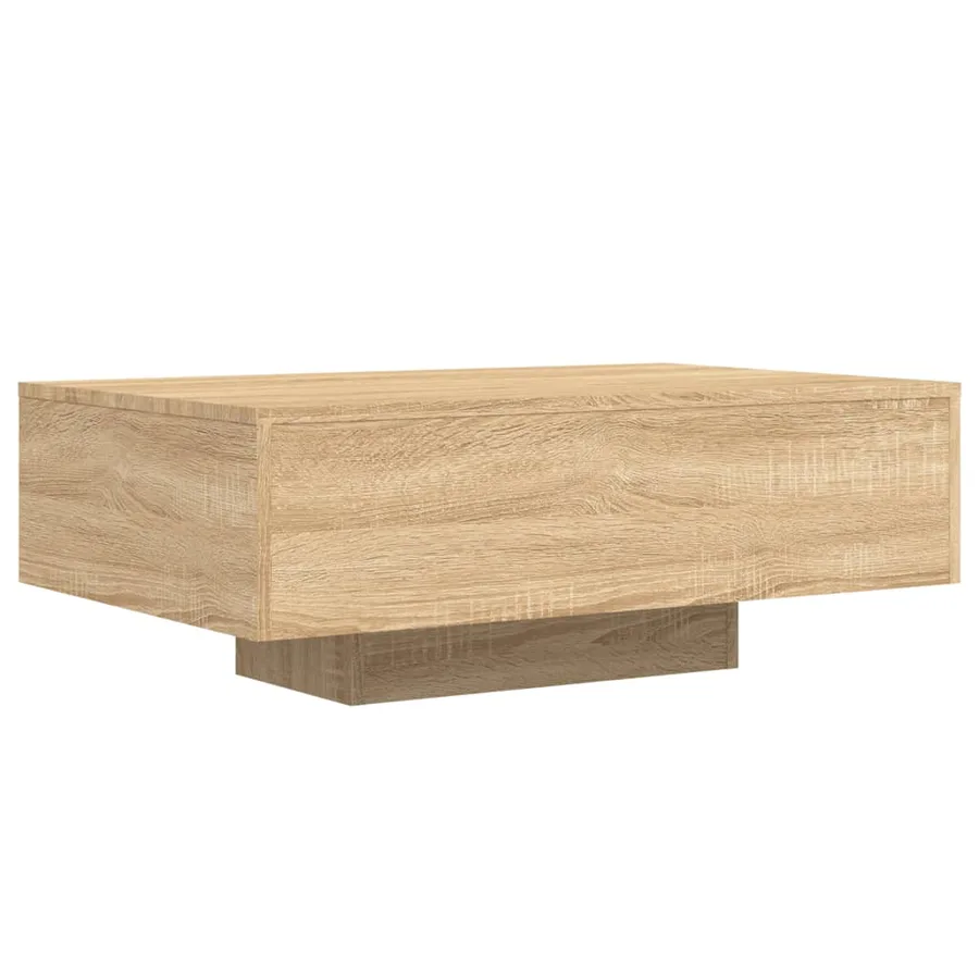 Table basse avec lumières LED chêne sonoma 85x55x31 cm - 3