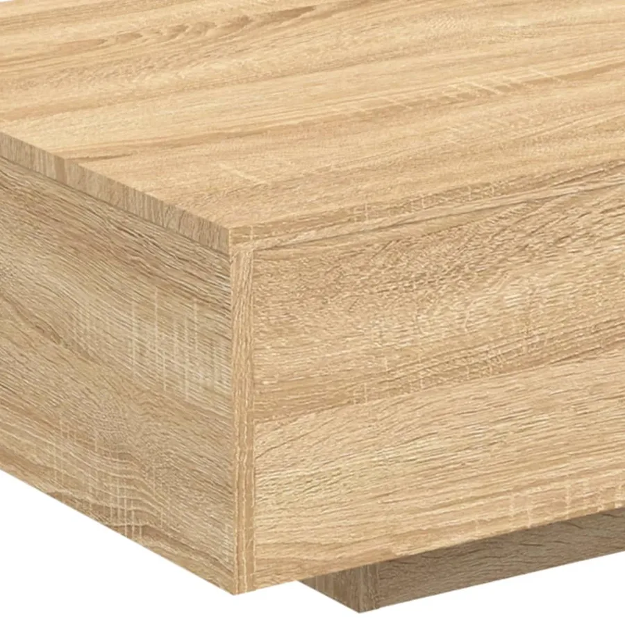 Table basse avec lumières LED chêne sonoma 85x55x31 cm - 9