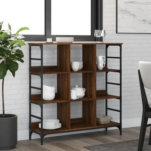 Buffet chêne marron 102x32x103,5 cm bois d'ingénierie