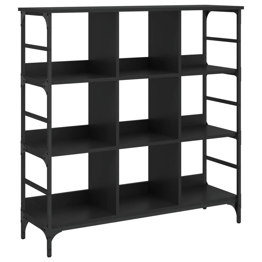 Buffet noir 102x32x103,5 cm bois d'ingénierie - 2