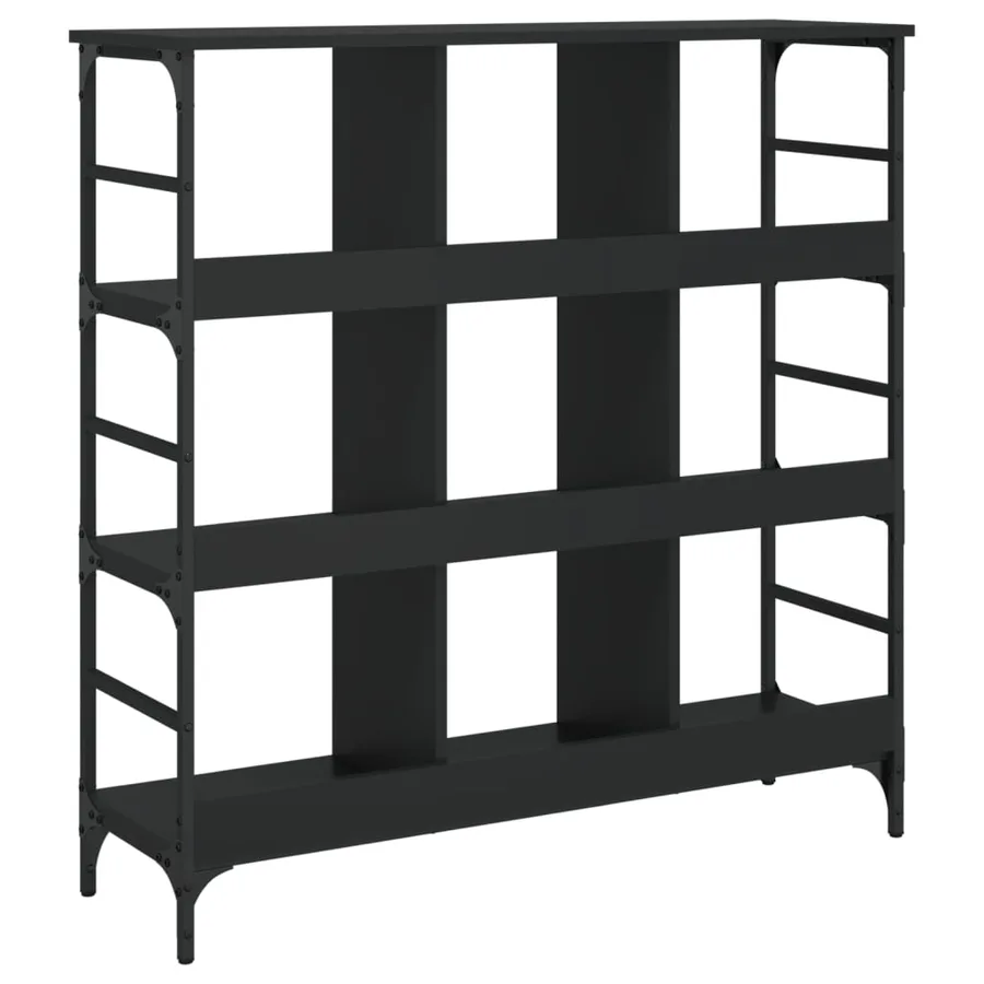 Buffet noir 102x32x103,5 cm bois d'ingénierie - 6